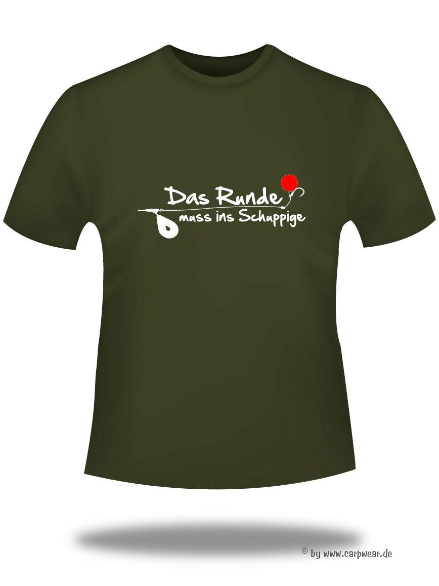 Das-Runde-muss-ins-Schuppige - DasRunde-T-Shirt-Khaki-weiss.jpg - not starred