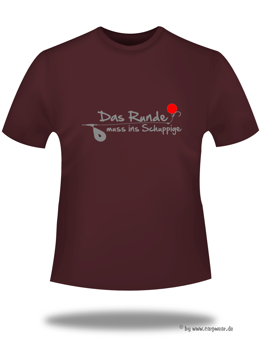 Das-Runde-muss-ins-Schuppige - DasRunde-T-Shirt-bordeaux-grau.jpg - not starred