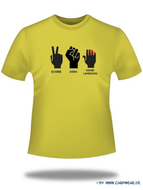Handlandung - T-Shirt-Handlandung-Gelb-Motiv-Schwarz.png - not starred
