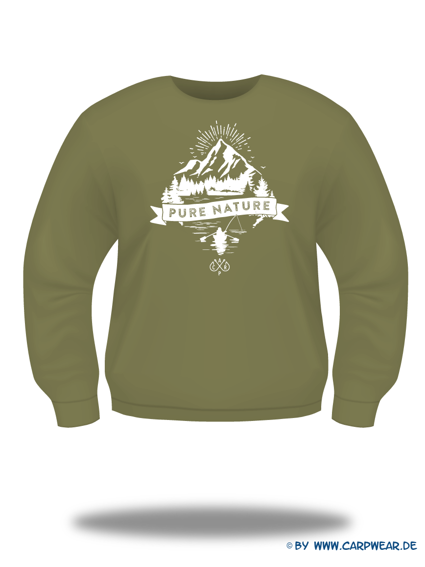 PureNature - Sweat-PureNature-Khaki-Motiv-Weiss.png - not starred