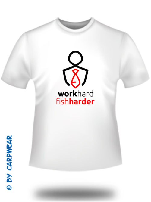 Work-Hard-Fish-Harder - T-Shirt_Work_hard_Weiss_rot.jpg - not starred